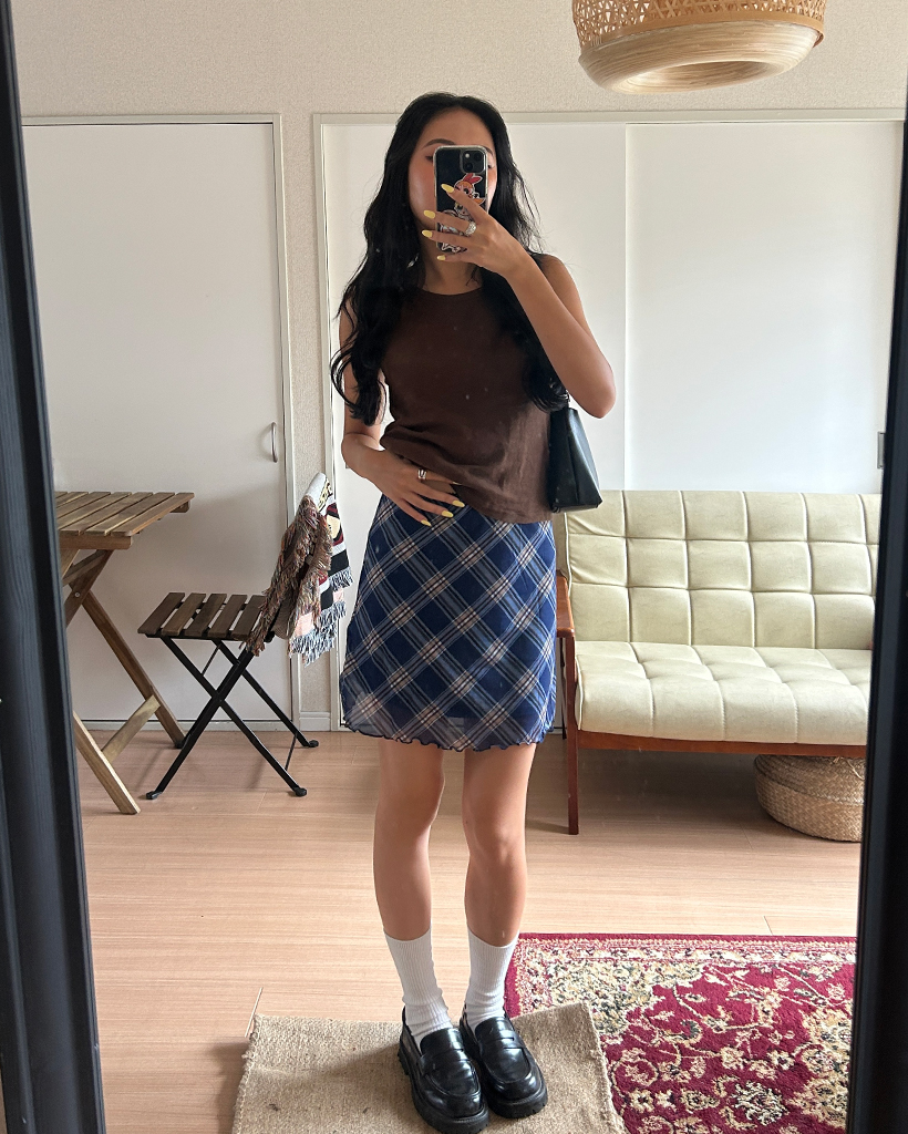 タータンチェックリボンシフォンミニスカート | ファッション タータンチェックリボンシフォンミニスカート | ファッション