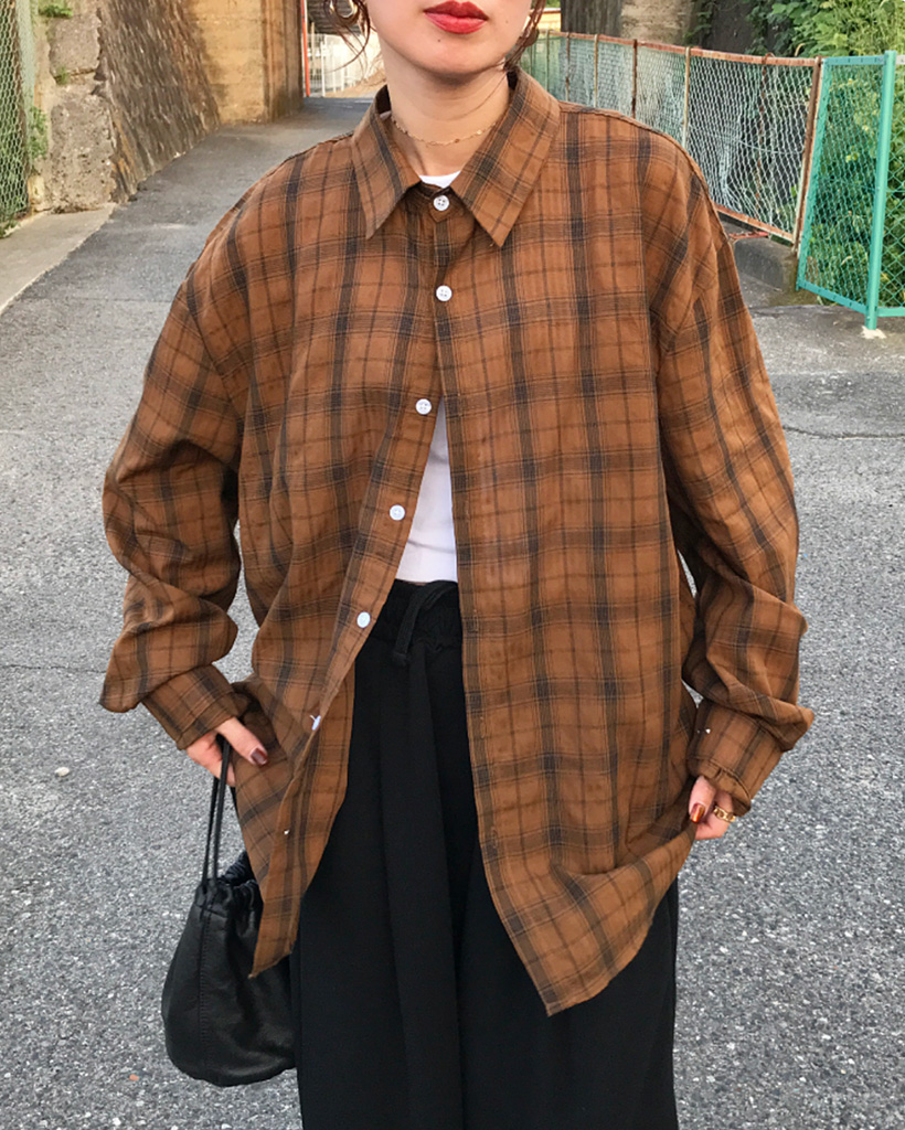 チェック柄長袖シャツ | ファッション通販サイト NUGU