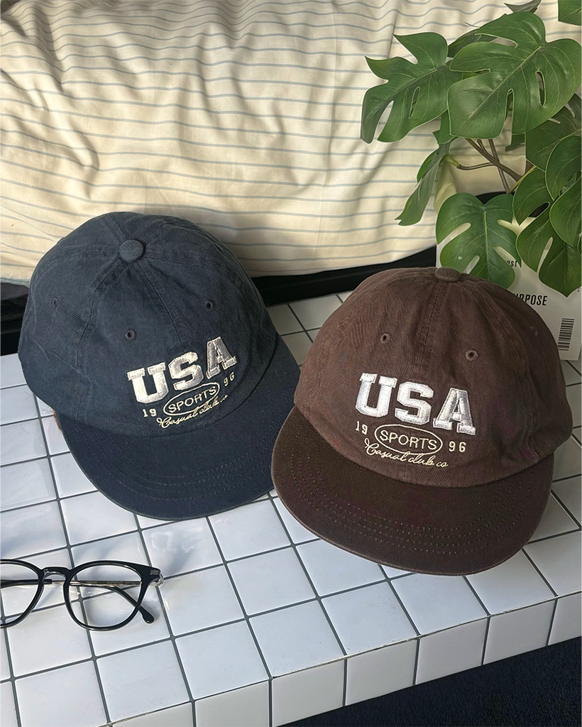 USAステッチストレートキャップ
