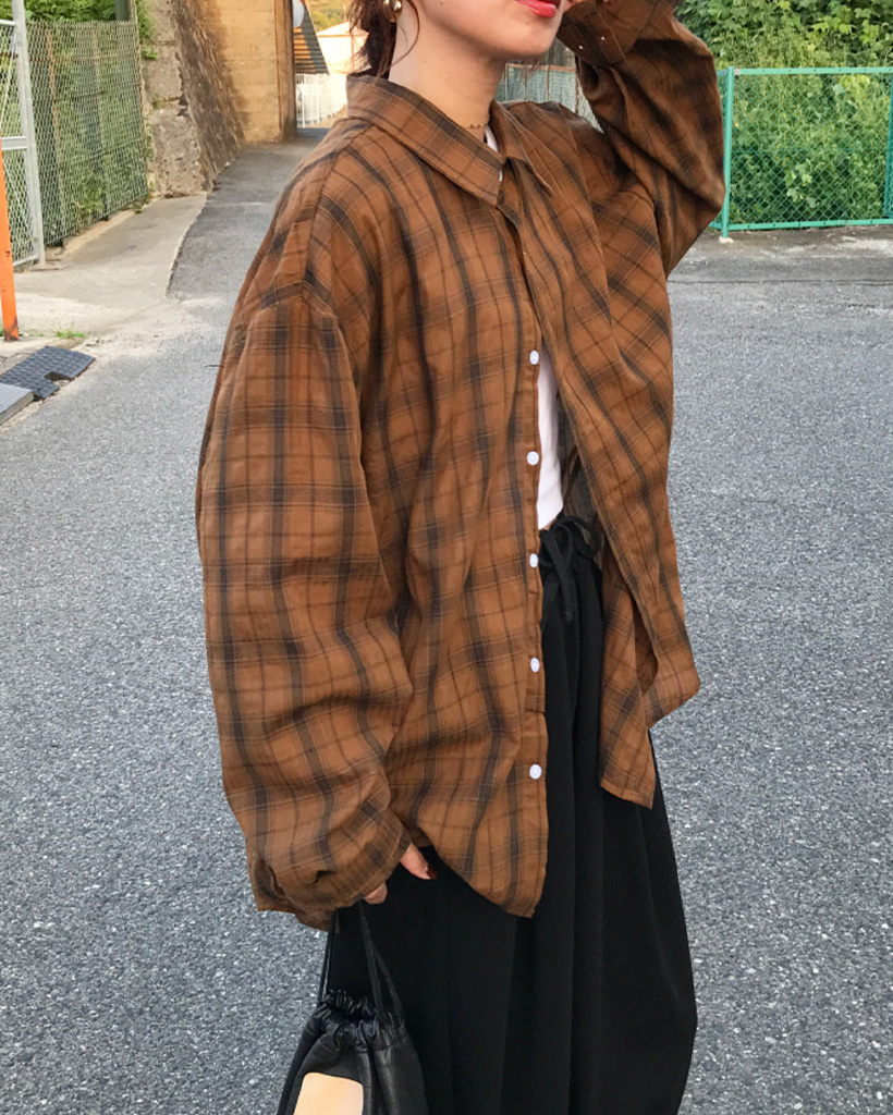 チェック柄長袖シャツ | ファッション通販サイト NUGU