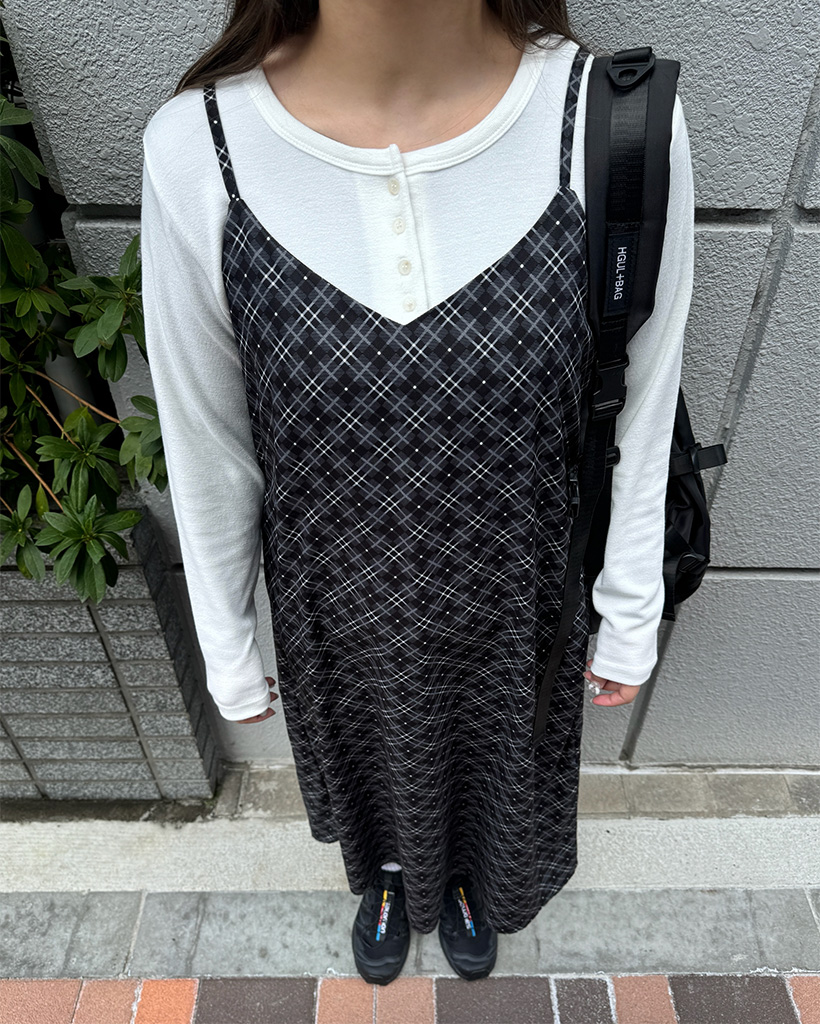 NOUQE ワンピース　38 レトロチェックキャミロングワンピース | ファッション通販