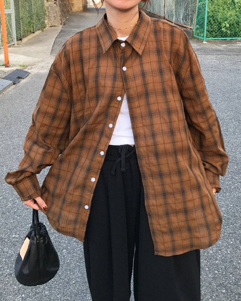チェック柄長袖シャツ | ファッション通販サイト NUGU