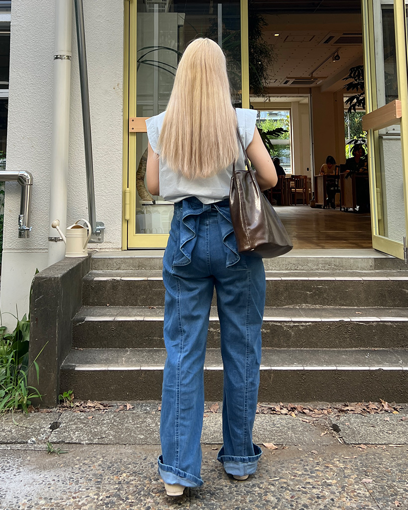 バックリボンフリルデニムパンツ | ファッション通販サイト NUGU