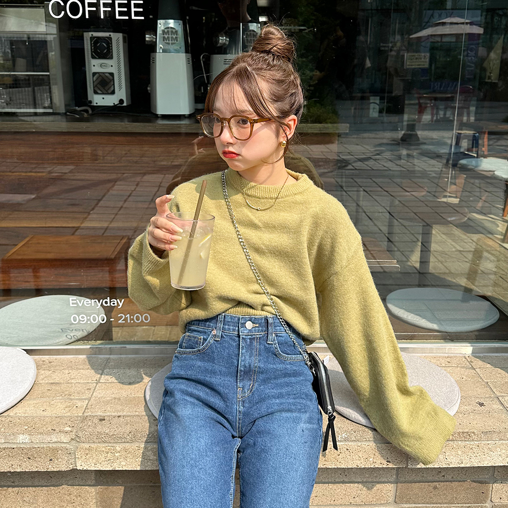 little suzie クロップド丈ニット yellow little suzie TIGHT HEM RIB