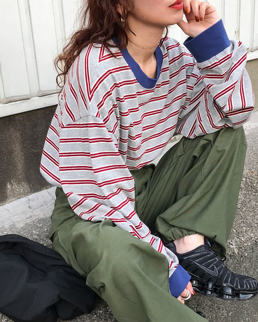 マリンボーダーロングTシャツ | ファッション通販サイト NUGU