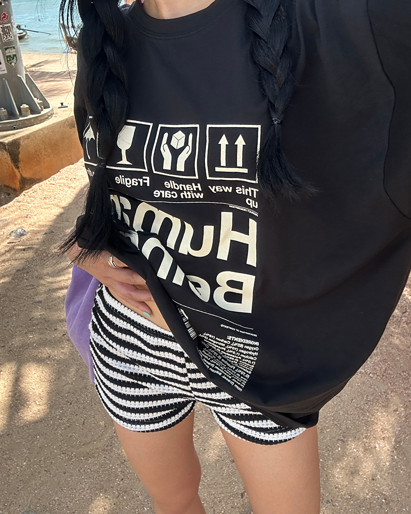 カードボードケアラベルハーフTシャツ