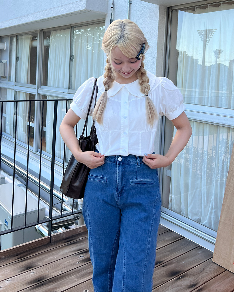バックリボンフリルデニムパンツ | ファッション通販サイト NUGU