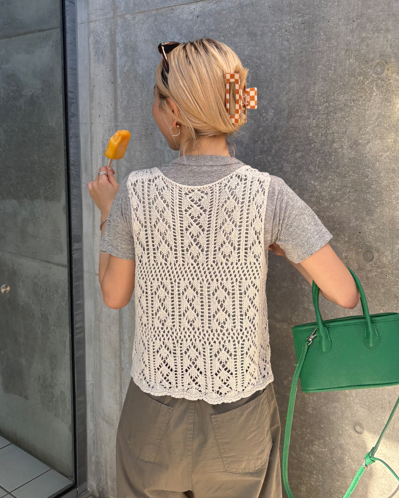 ブロックチェックスクエアヘアクリップ | ファッション通販