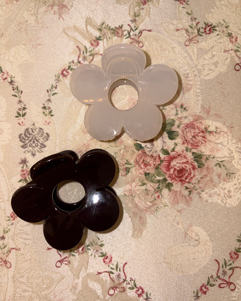 シンプルフラワーヘアクリップ