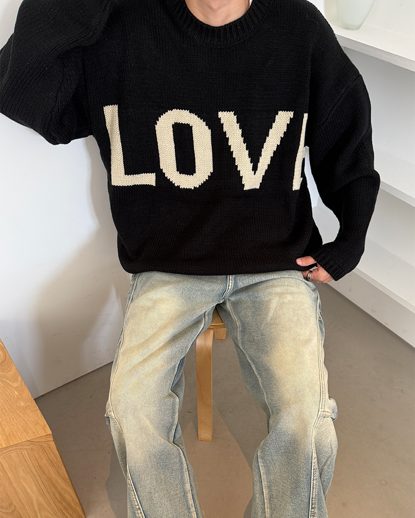 ユニセックス）アーチLOVEミドルゲージニットセーター | ファッション