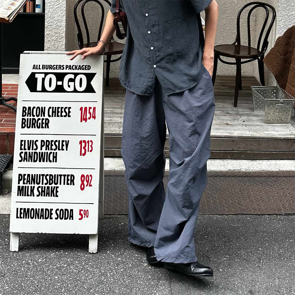 ピンタックワイドナイロンパンツ | ファッション通販サイト NUGU