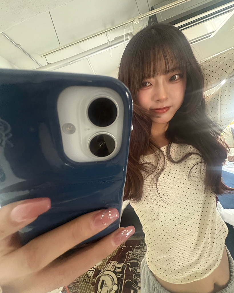 バトーネックピンドットリブロングカットソー