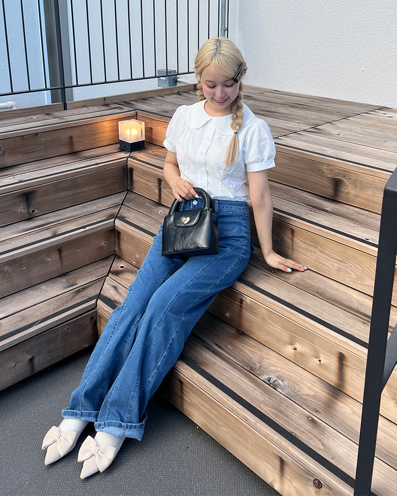 バックリボンフリルデニムパンツ | ファッション通販サイト NUGU