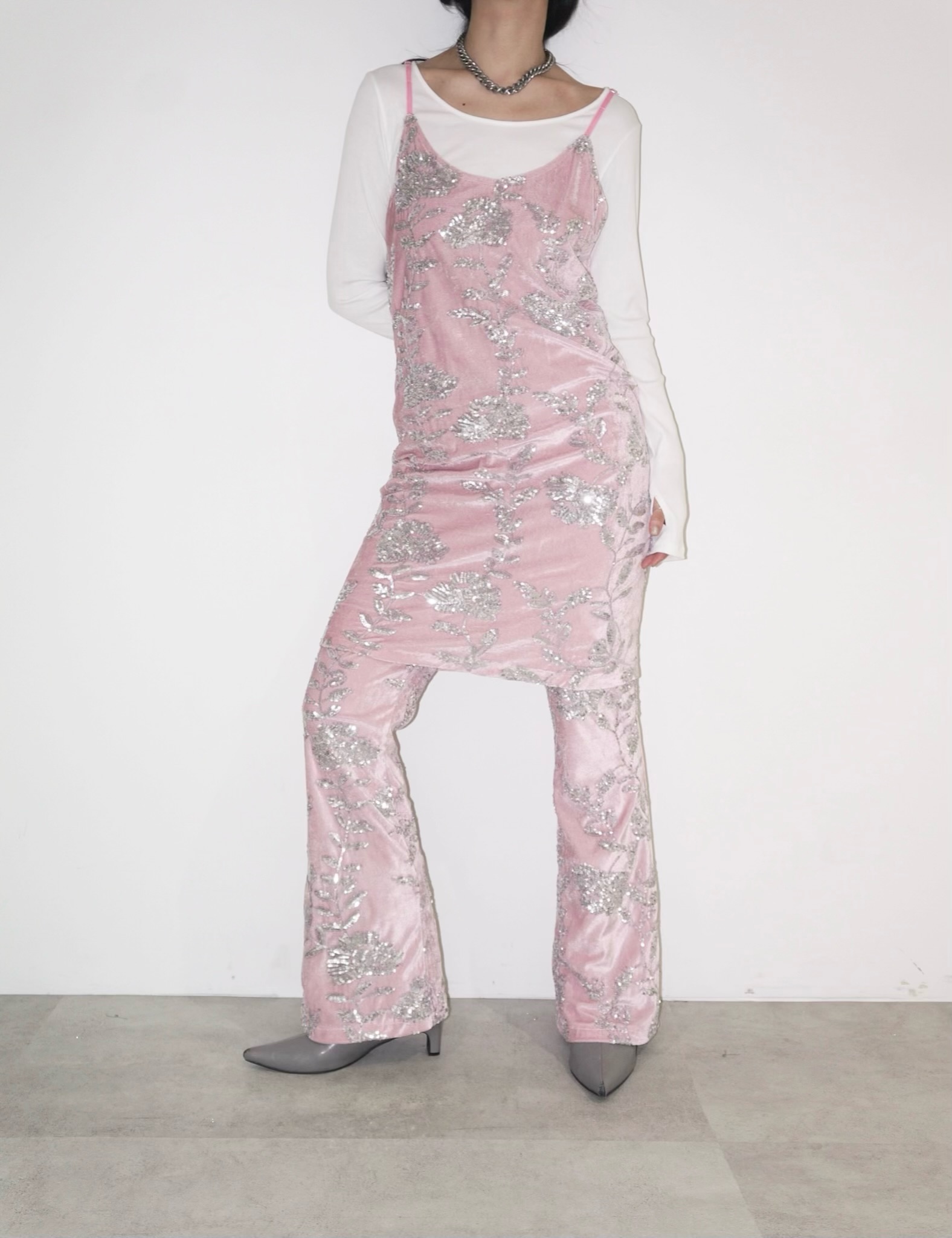 D&Gキャミワンピ rose spangle camisole OP / スパンコールキャミワンピ