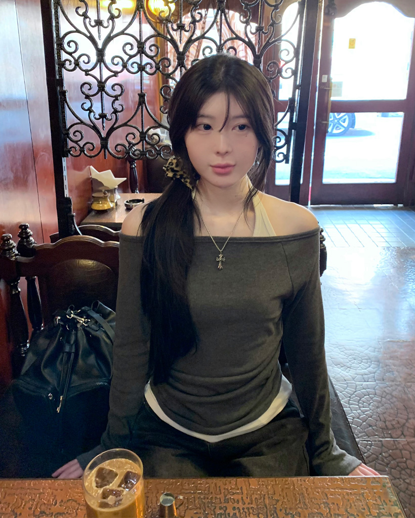 アンバランスシャーリングオフショルTシャツ