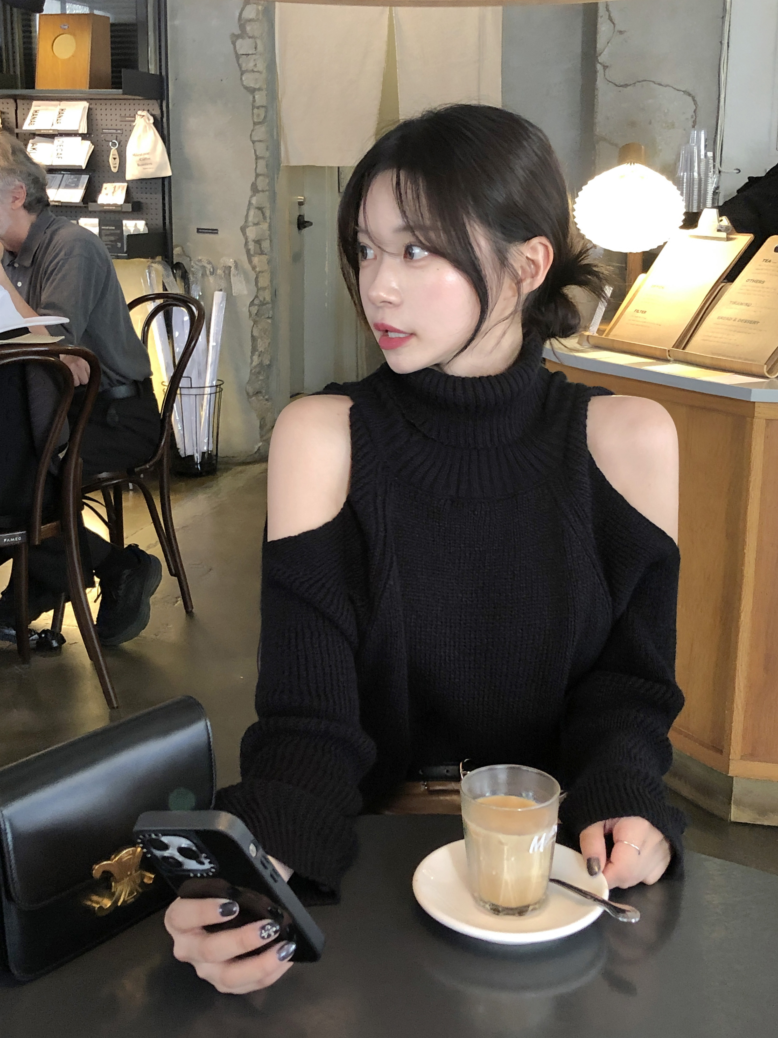 【未着用品】ABYTS タートルネックニット ブラック タグ付き　ケーブル ABYTS 佐藤健 モールケーブルタートルネックニット サイズ3 ブラック