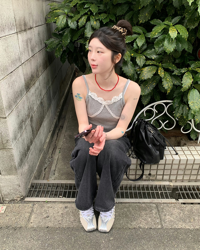 レーススリムキャミソール