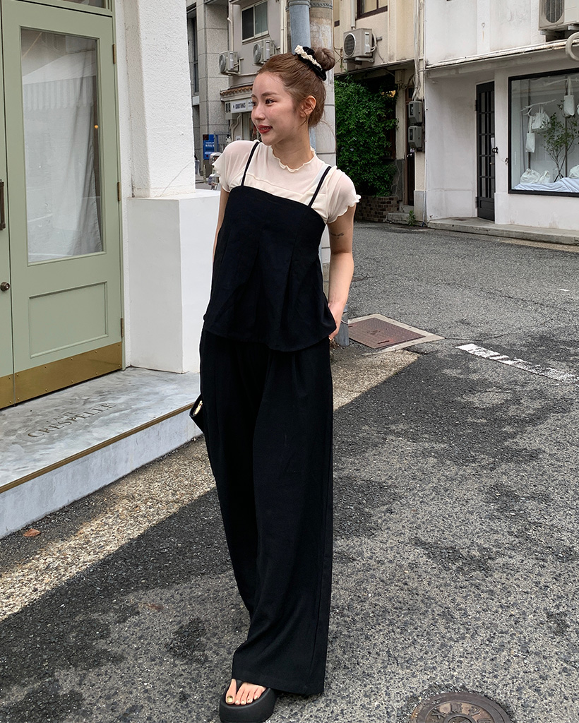 E389 TICCA キュプラジャガードキャミソール.パンツ　美品　セットアップ E389 TICCA キュプラジャガードキャミソール.パンツ 美品