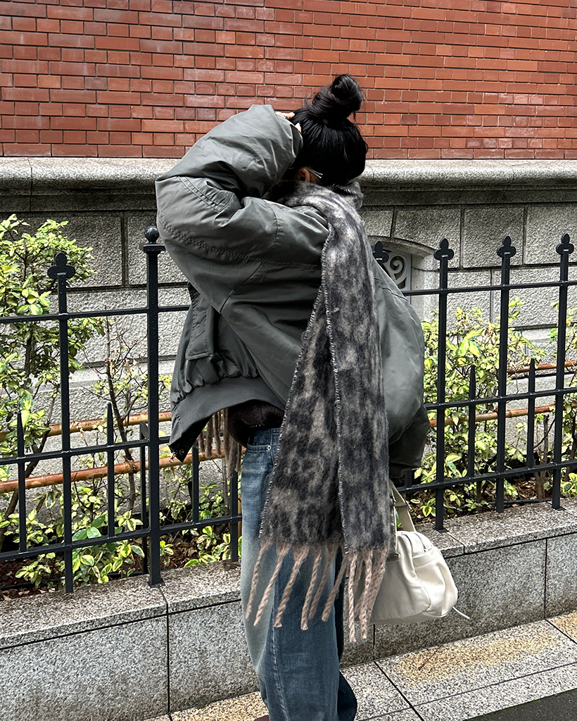 レオパードフリンジニットマフラー | ファッション通販サイト NUGU