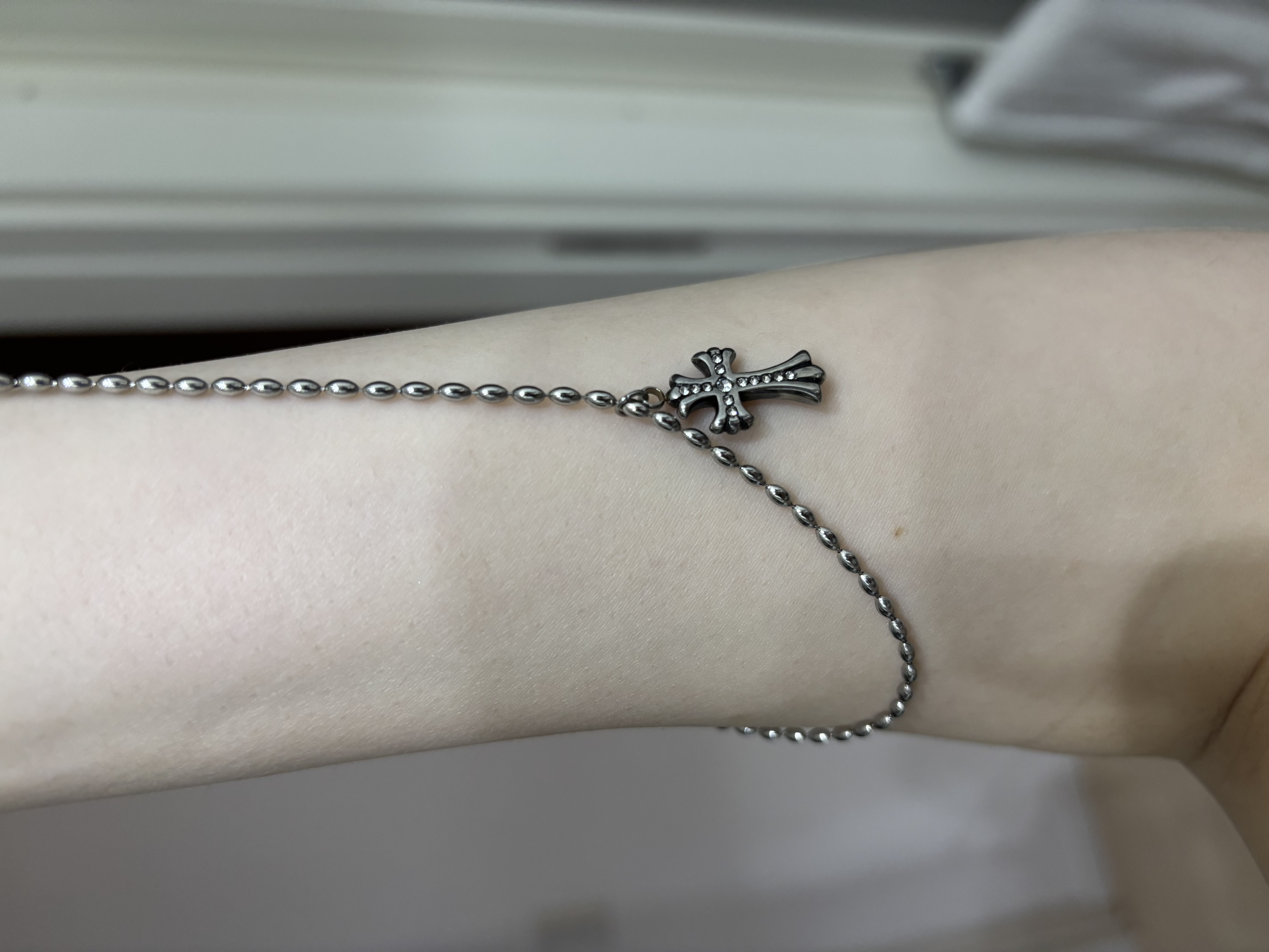 サージカルステンレス]十字架クロスペンダントヴィンテージシルバー