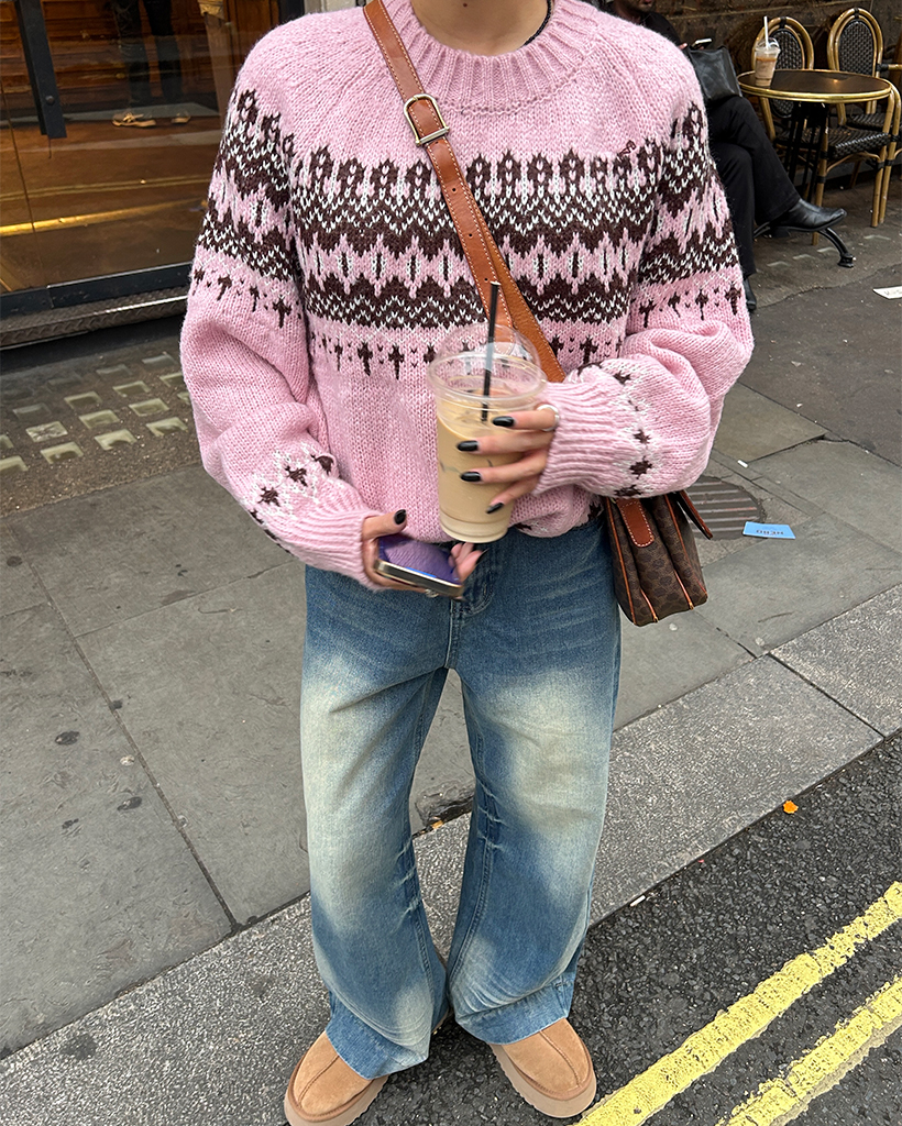 美品　NORC ノーク アルパカヘアリーニット　ピンク ノーク アルパカヘアリーニット 美品 NORC ノーク アルパカヘアリー