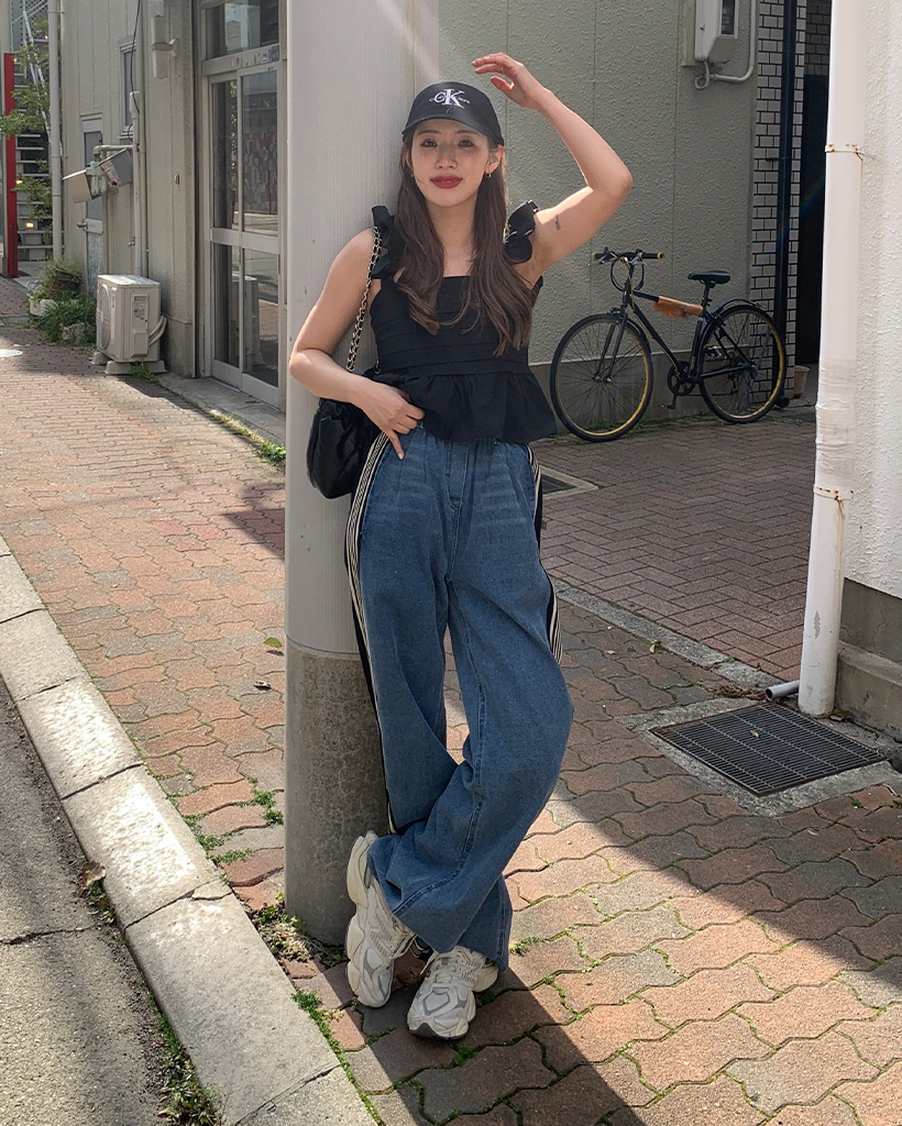 【美品】JENNE ジェンヌ ウォッシュデニムパンツ カットオフ Lサイズ フレンチルック美脚ワイドデニムパンツ｜JENNE(ジェンヌ)公式