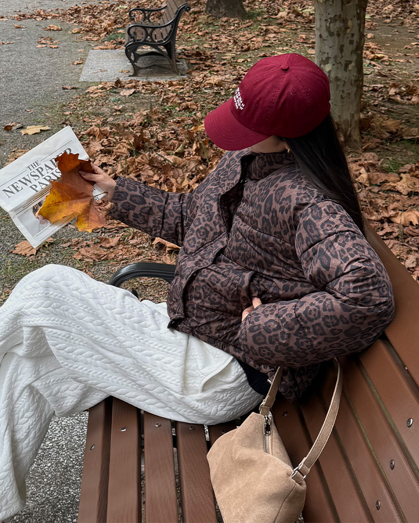 ユニークヒョウ柄ダウンジャケット | ファッション通販サイト NUGU