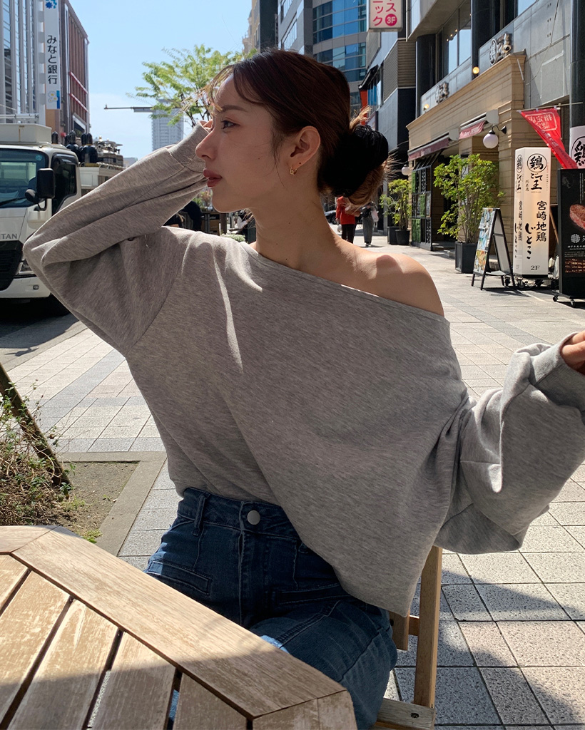 go to hollywood オフショルスウェット 00 150K GOTOHOLLYWOOD ビンテージウラケ リメイク オフショル