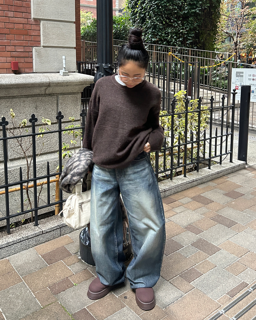 ユニセックス)ドロップショルダーシンプルハイゲージセーター ユニセックス)ドロップショルダーシンプルハイゲージセーター