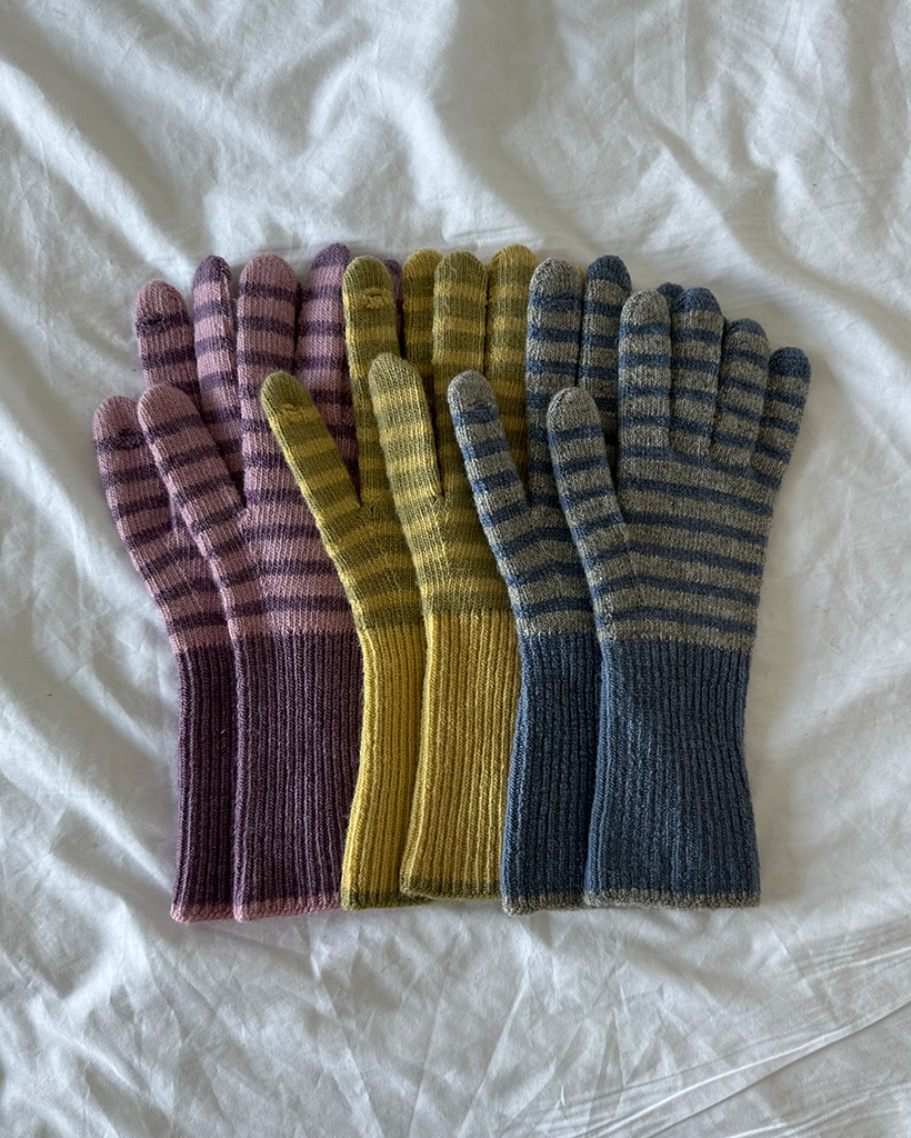 ボーダーロングカフススマホグローブ