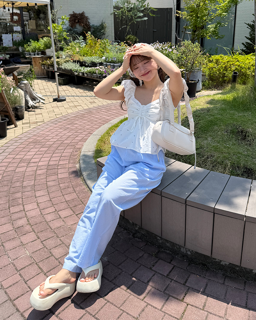 ドローストリングフラワーペプラムフォルム | ファッション通販