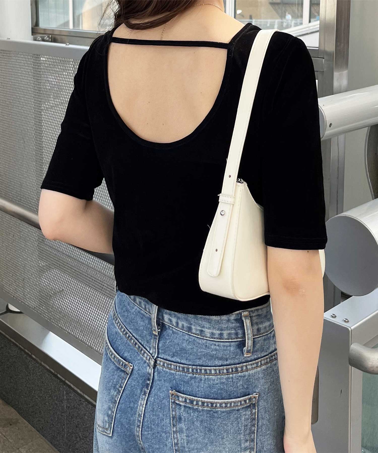 ベロアバックオープンカットソー | ファッション通販サイト NUGU