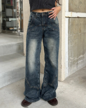 美品　Lig.リグドット ワイドデニム　Sサイズ スリットポイントワイドデニムパンツ | ファッション通販サイト NUGU