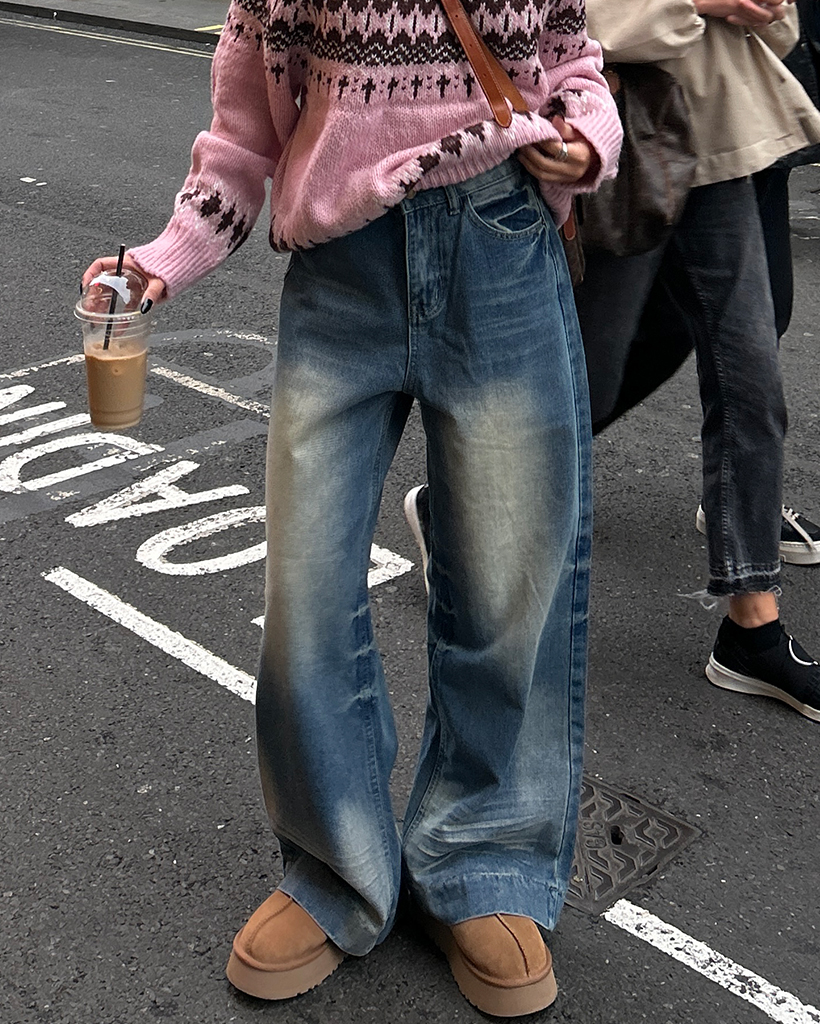 ユニークヒゲウォッシュローライズデニムパンツ | ファッション通販