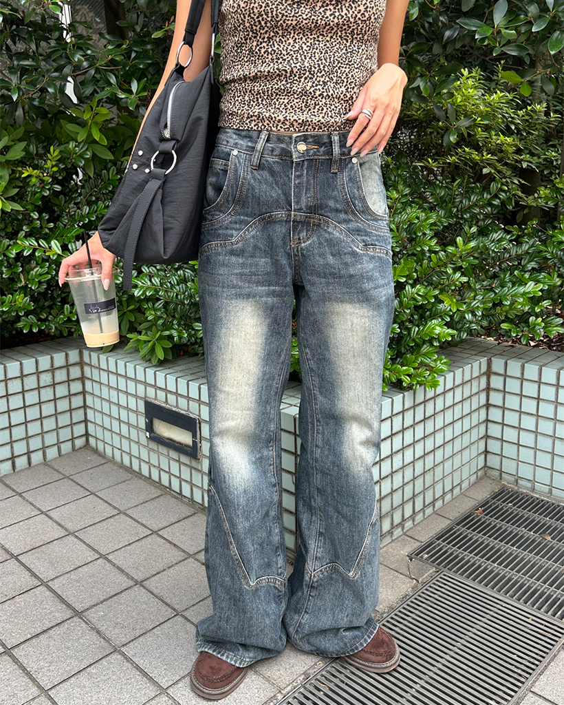 nume ヌメ リネンデニムワイドテーパードパンツ 微起毛 ワイド テーパード パンツ