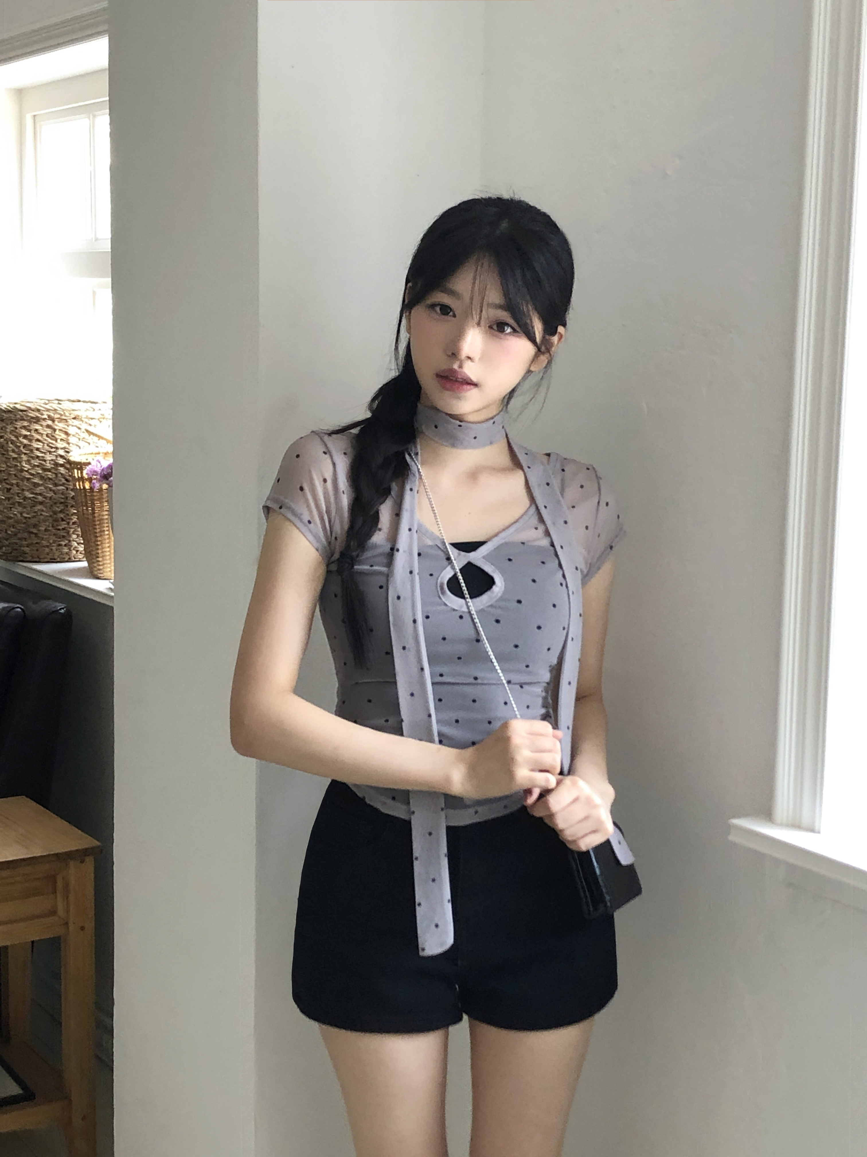 2pcs]ドットシースルー半袖Tシャツ | ファッション通販サイト NUGU