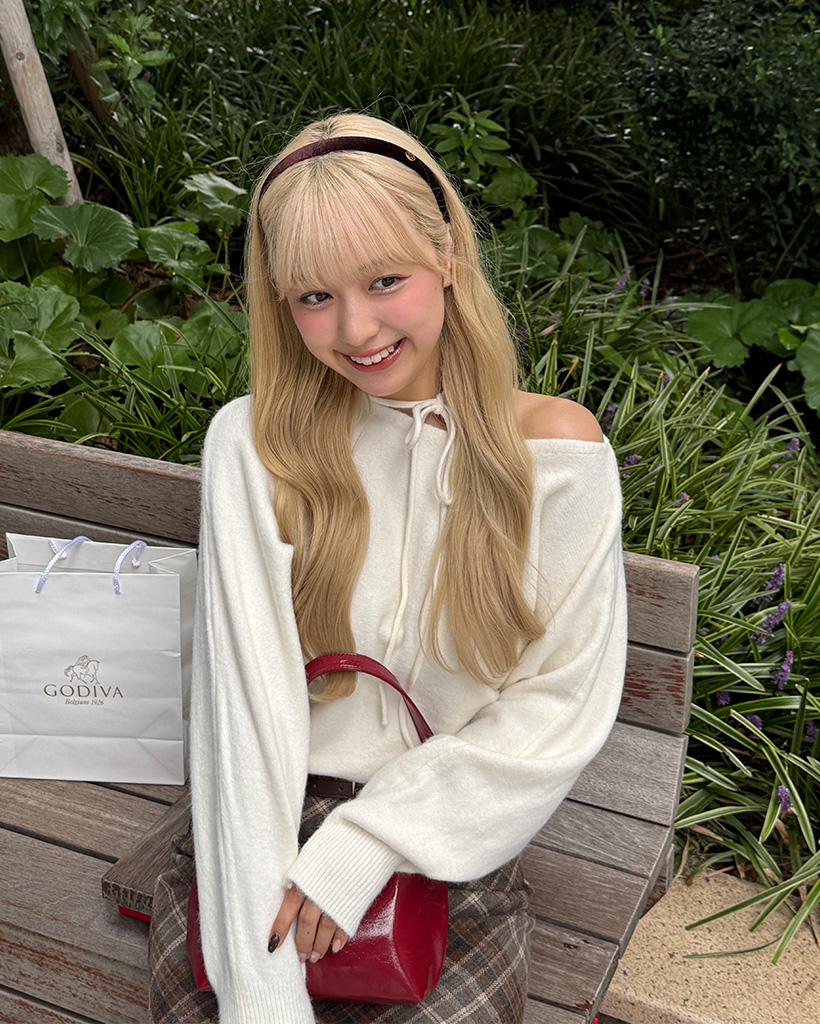 リボンストラップポイントニット