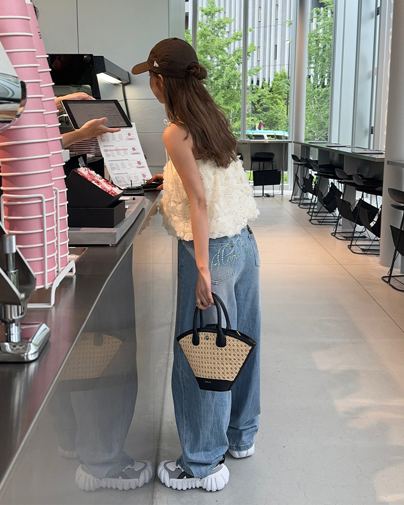 レタリングポイントデニムワイドパンツ | ファッション通販