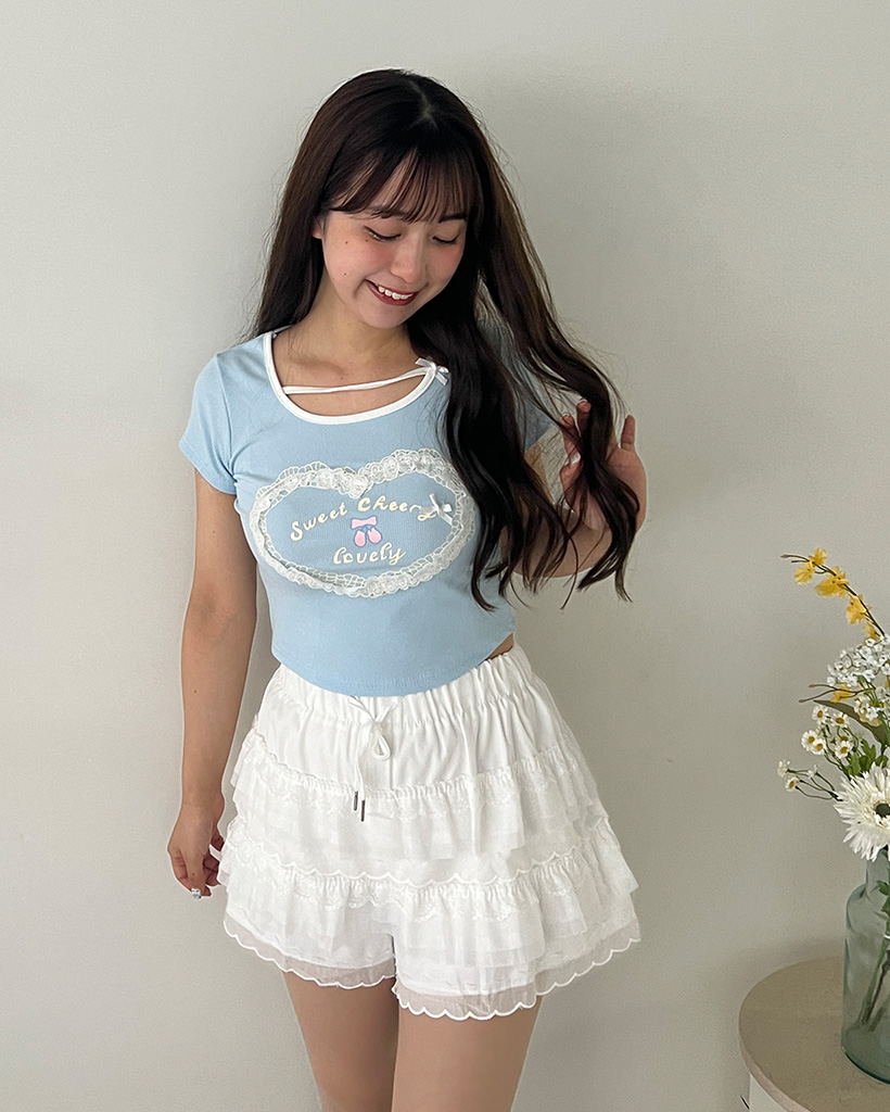 ハートモチーフクロップドトップス ダーリッチ Darich ハートモチーフクロップドトップス