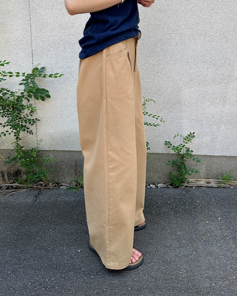 ベルト付きコットンワイドパンツ | ファッション通販サイト NUGU