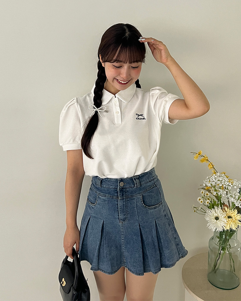 プリーツデニムミニスカート | ファッション通販サイト NUGU