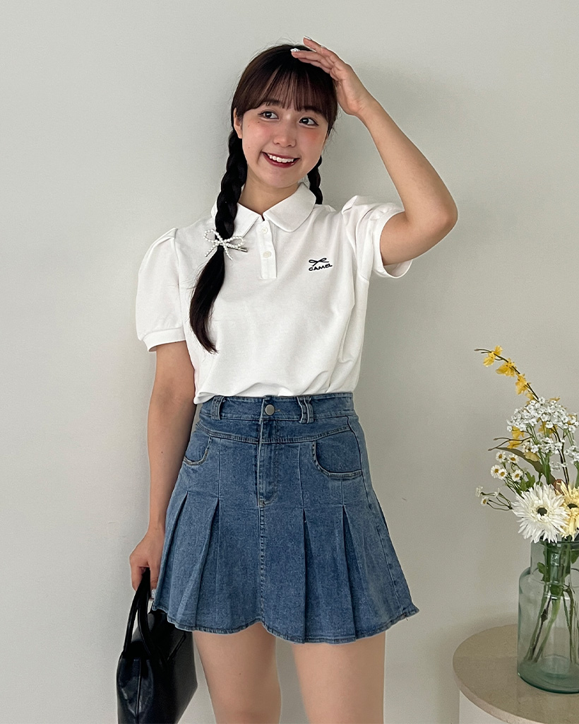 ン 大人気 新品 ノ プリーツデニムミニスカート NUGU ファッション通販サイト | ジャケット・アウター