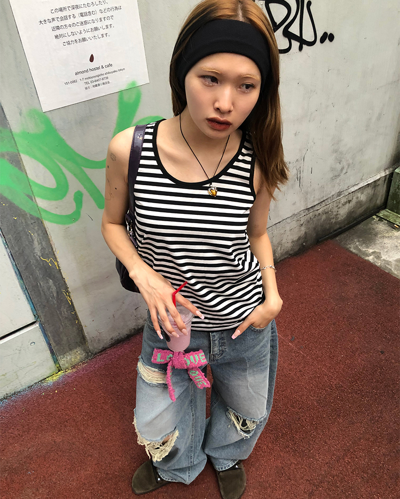 スリービンテージダメージワイドデニムパンツ | ファッション通販