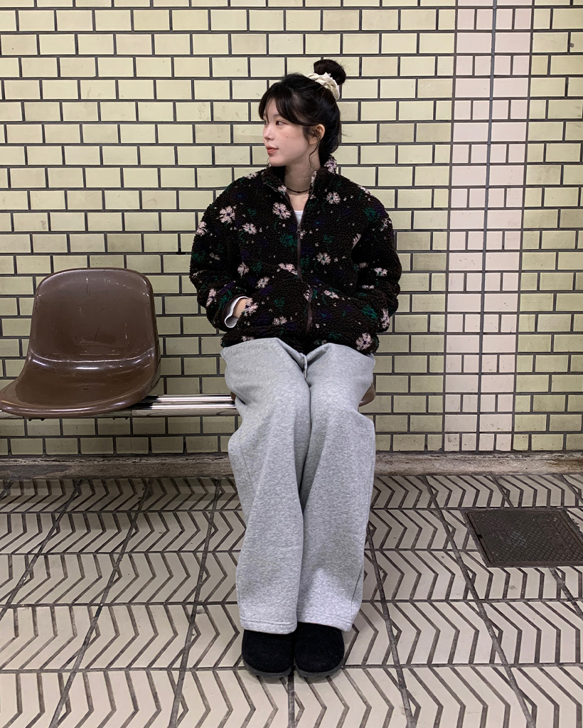 フラワーパターンボアジャケット | ファッション通販サイト NUGU