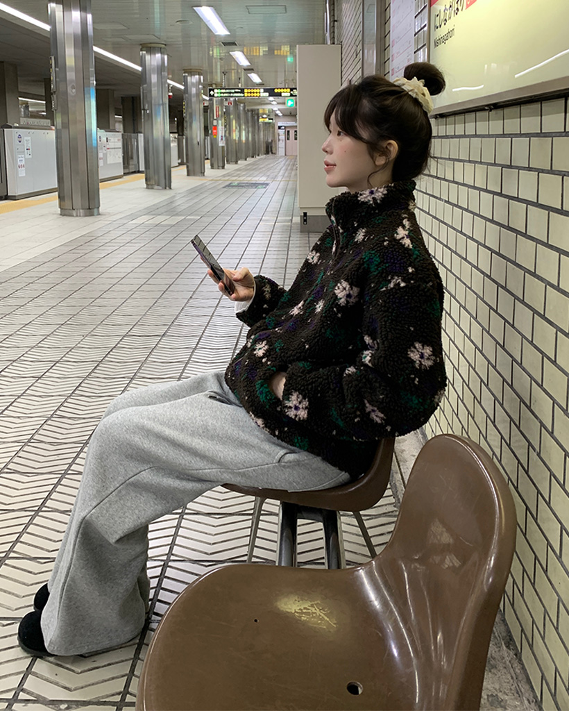 フラワーパターンボアジャケット | ファッション通販サイト NUGU