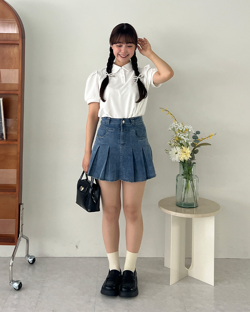 リボンステッチポロシャツ | ファッション通販サイト NUGU