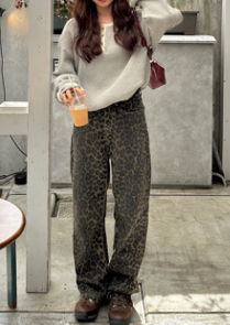 DT☆Intrend「2OGGERI」レオパードプリント コットンパンツ レオパード柄コットンパンツ | ファッション通販サイト NUGU