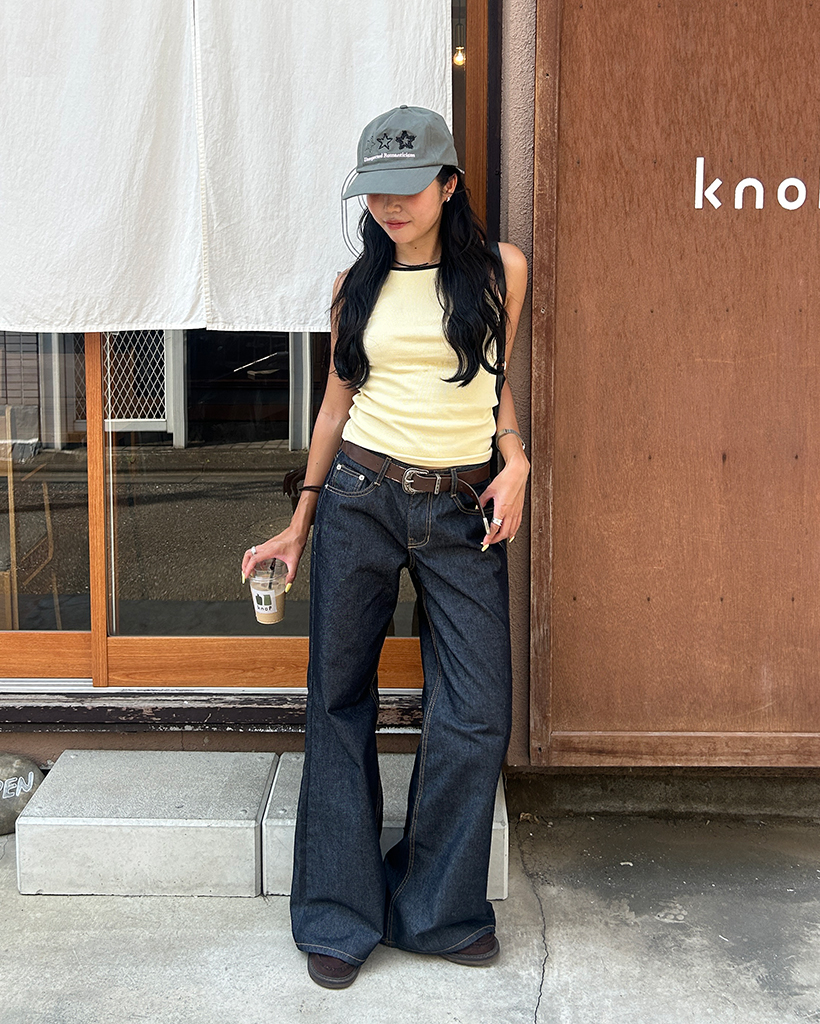 ワイドフレアリジッドデニムパンツ | ファッション通販サイト NUGU