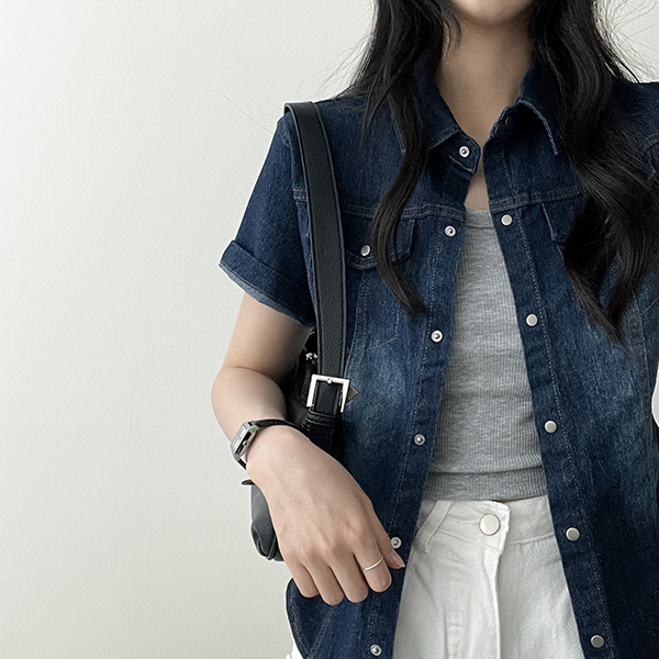 デニム調の半袖シャツ デニム半袖シャツ | ファッション通販サイト NUGU