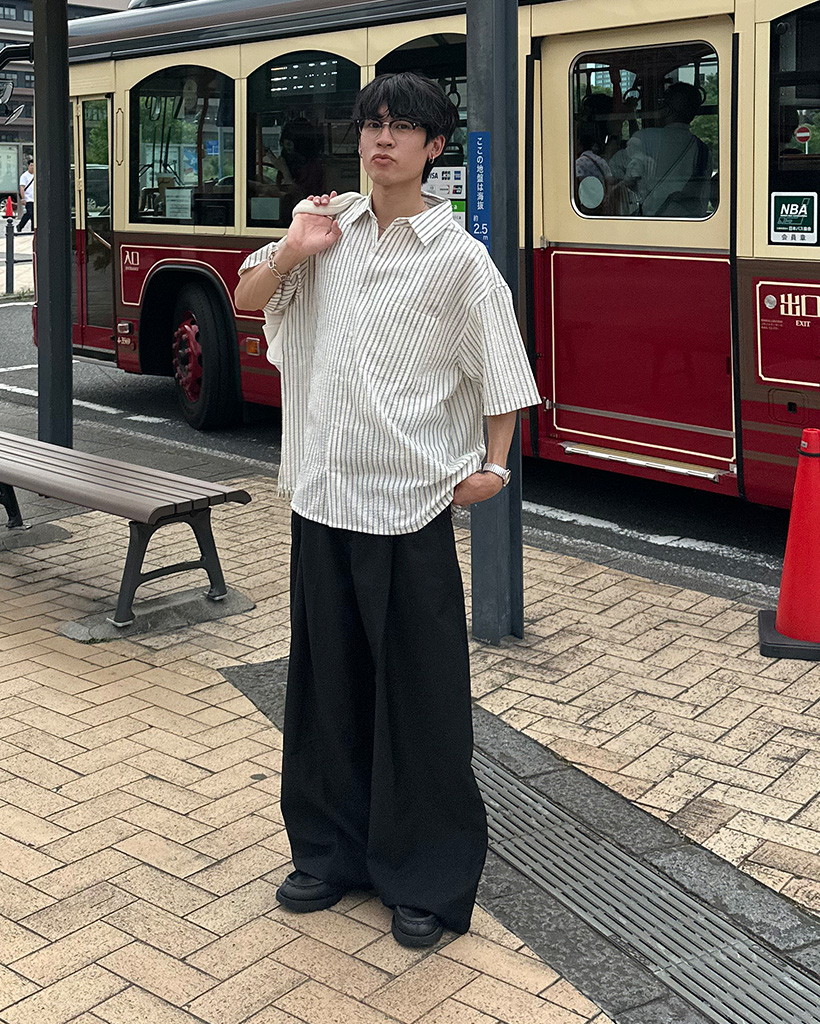 ストライプパターン半袖シャツ | ファッション通販サイト NUGU